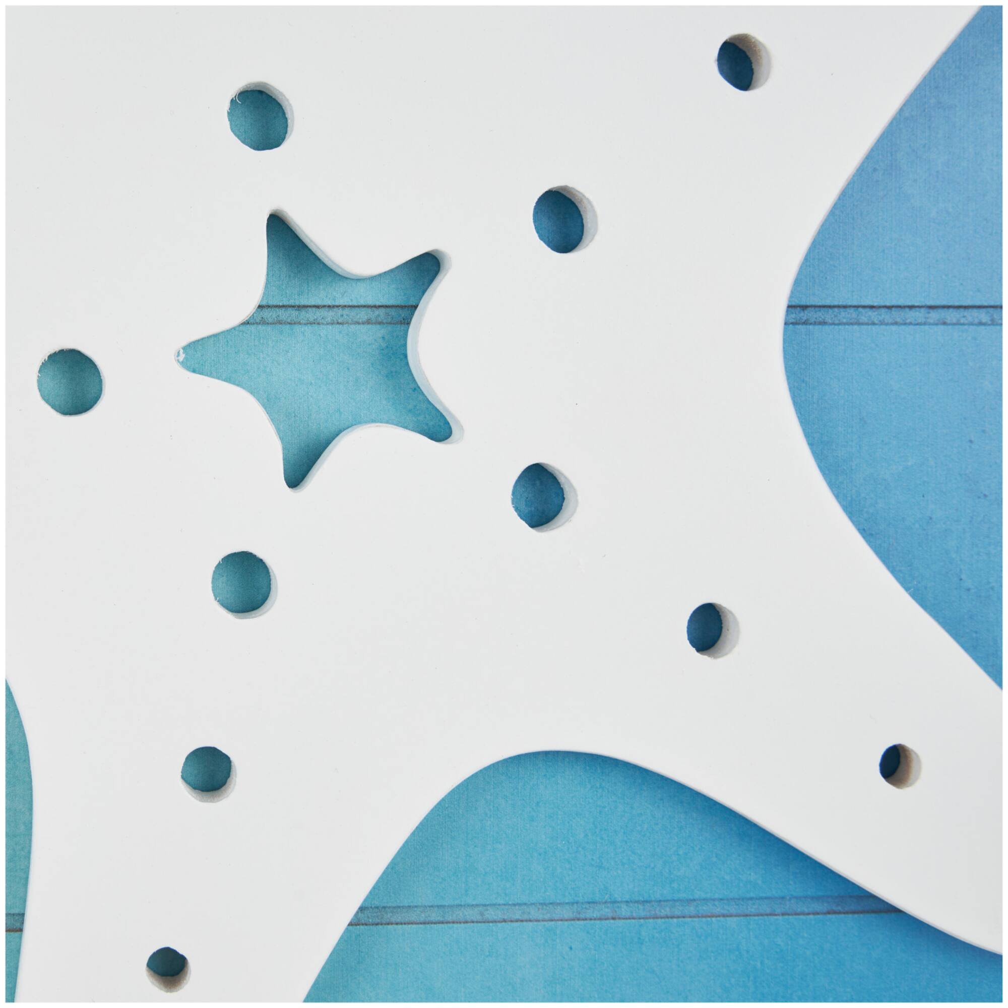 16" x 16" Blue Wooden Sea Life Ombre Wall Decor with Rope Accents Set